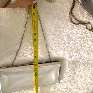 Calvin Klein silver metallic clutch